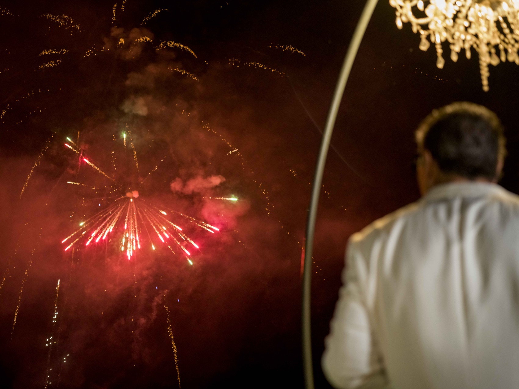 Fireworks over the Tuscan hills to close the evening
