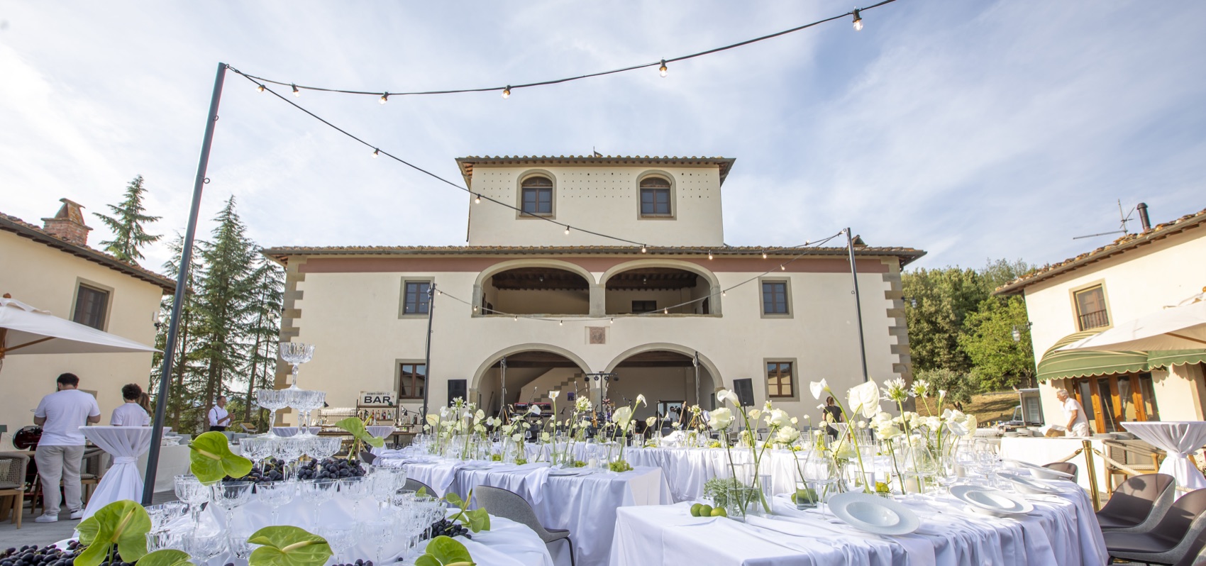 Villa Angelina in Tuscany set for the all-white grand opening dinner